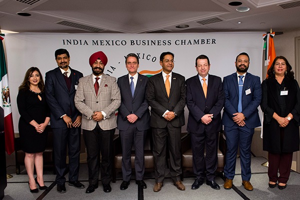 Inder Pal Singh with business leaders and government representatives at a bilateral meeting.